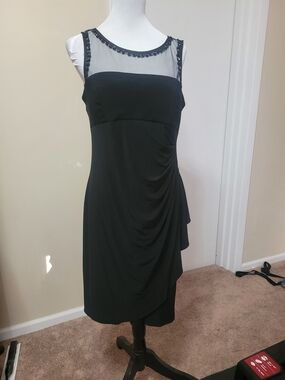 Scarlett Black Mesh Yoke Midi Dress